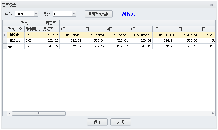 汇率维护